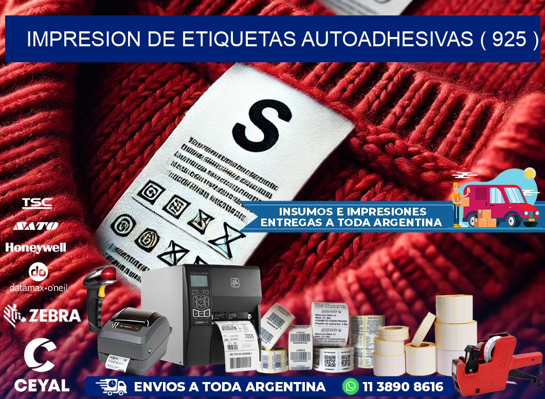 IMPRESION DE ETIQUETAS AUTOADHESIVAS ( 925 )