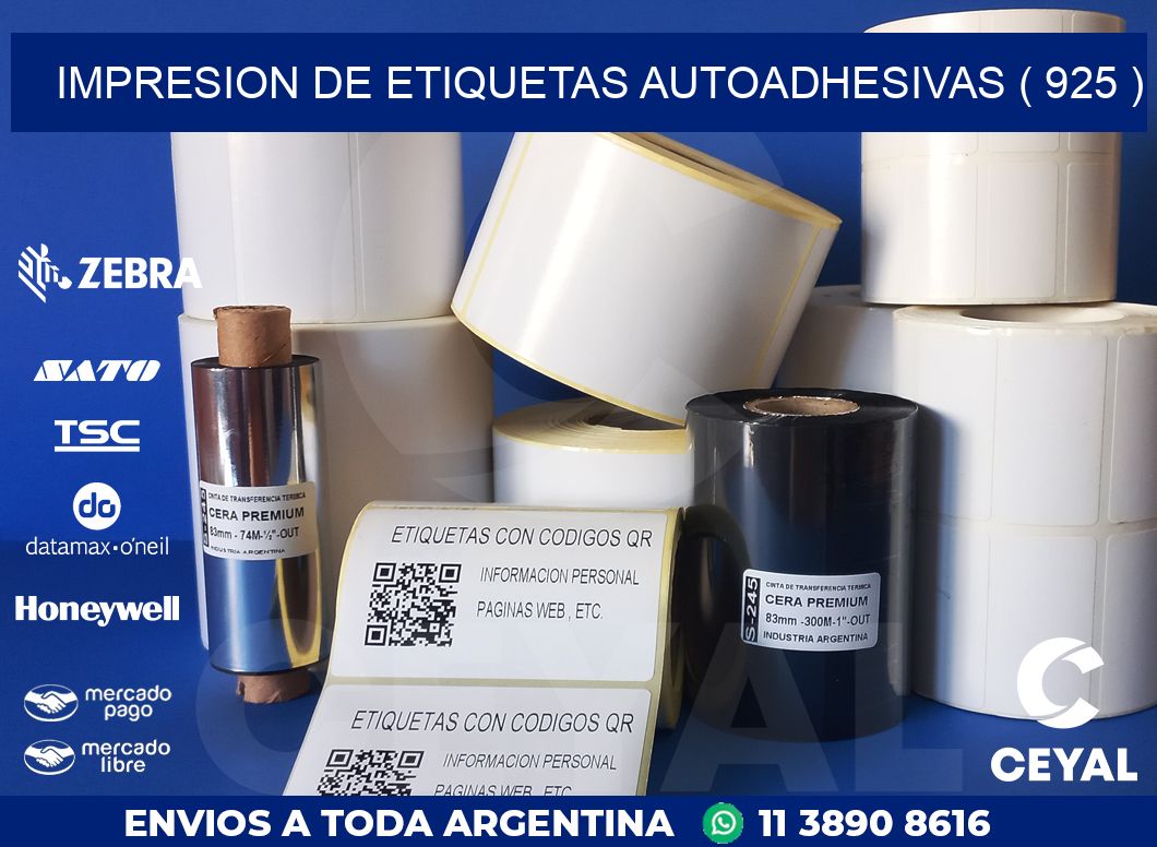 IMPRESION DE ETIQUETAS AUTOADHESIVAS ( 925 )