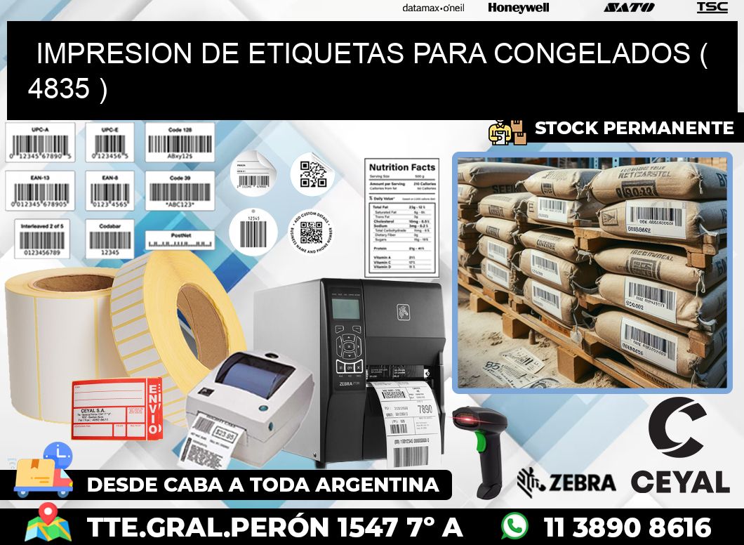 IMPRESION DE ETIQUETAS PARA CONGELADOS ( 4835 )