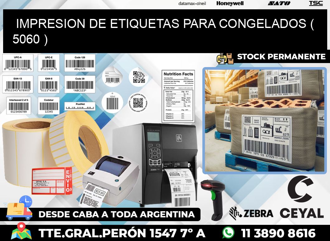 IMPRESION DE ETIQUETAS PARA CONGELADOS ( 5060 )