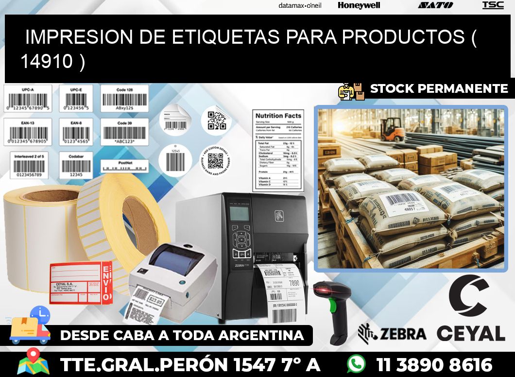 IMPRESION DE ETIQUETAS PARA PRODUCTOS ( 14910 )