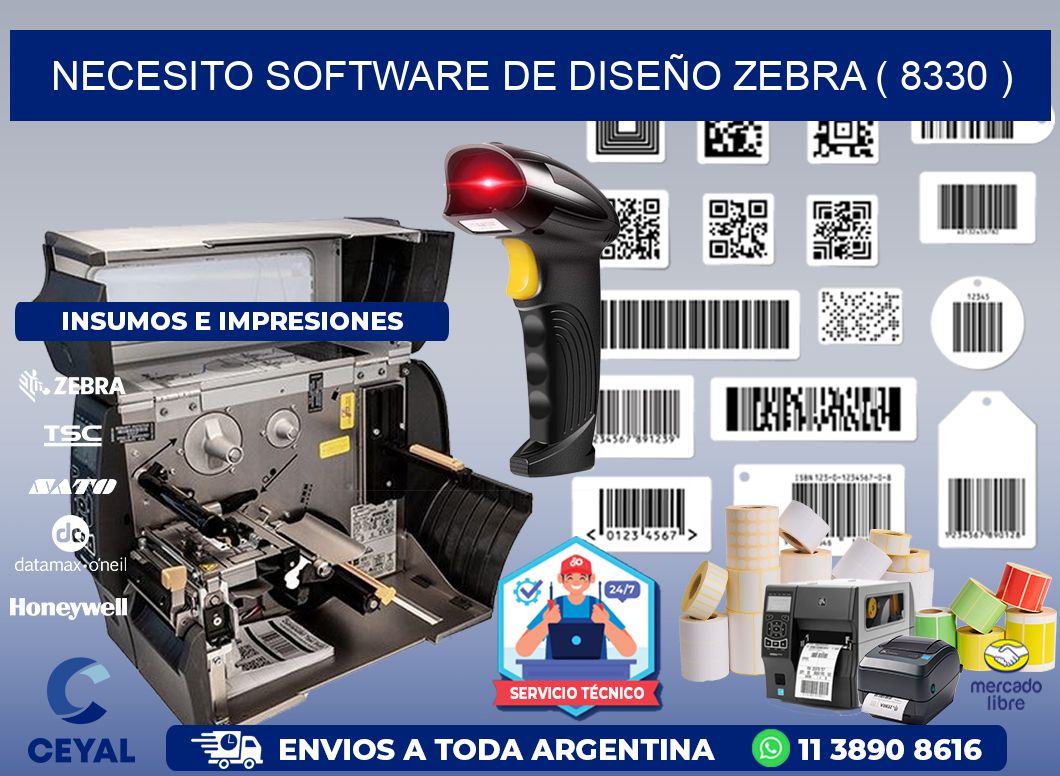 NECESITO SOFTWARE DE DISEÑO ZEBRA ( 8330 )