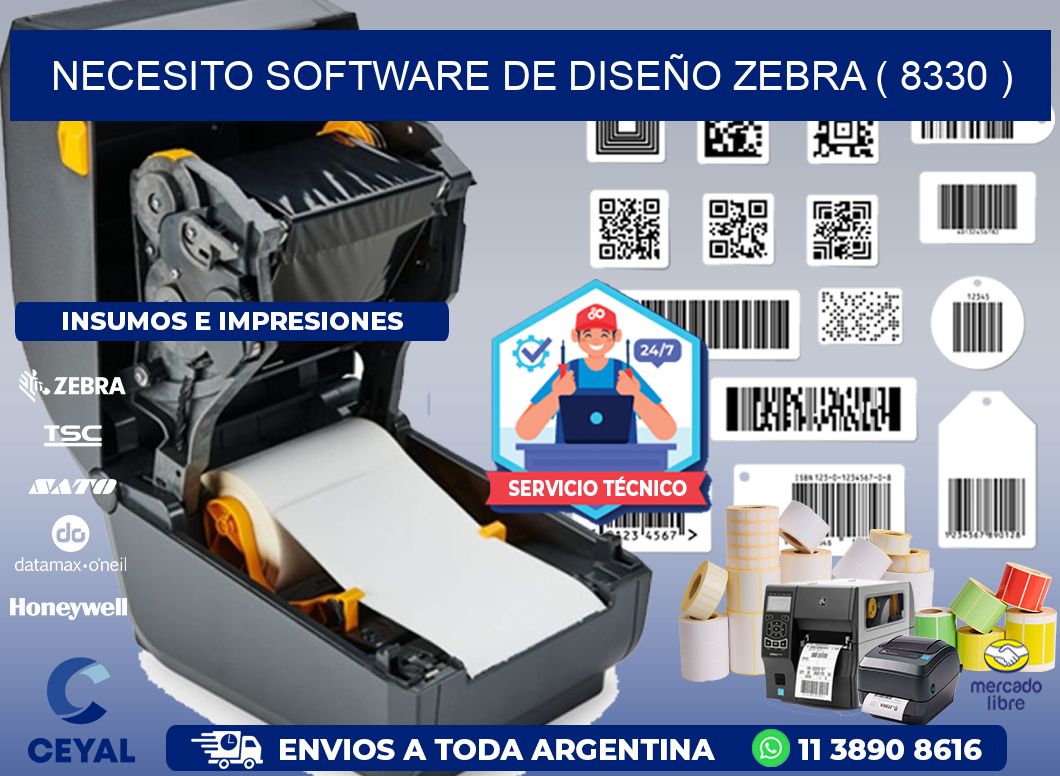 NECESITO SOFTWARE DE DISEÑO ZEBRA ( 8330 )