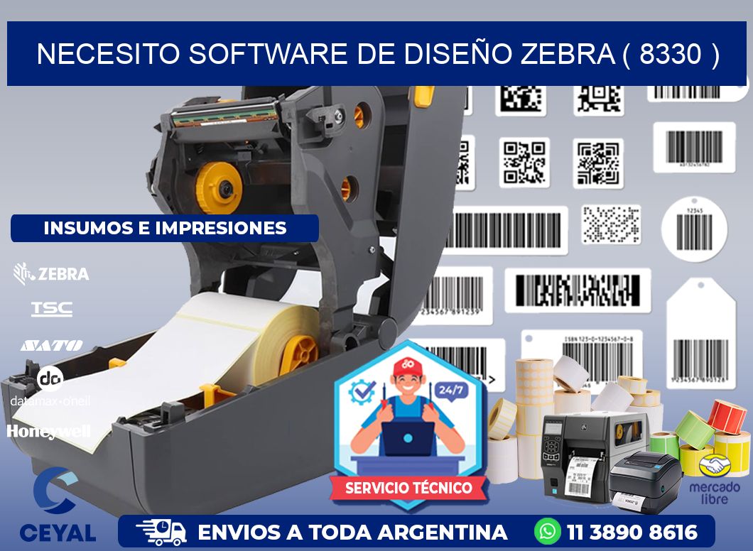 NECESITO SOFTWARE DE DISEÑO ZEBRA ( 8330 )