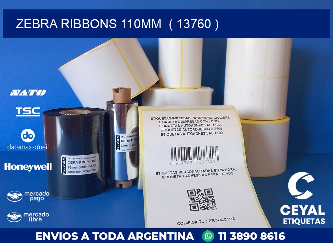 ZEBRA RIBBONS 110MM  ( 13760 )