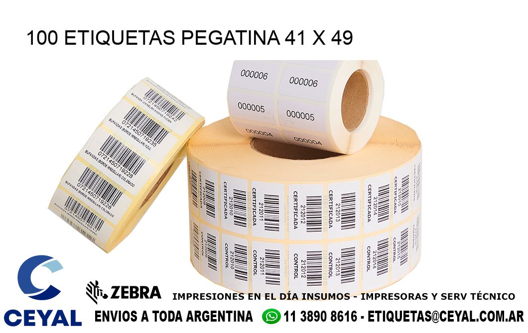100 ETIQUETAS PEGATINA 41 x 49