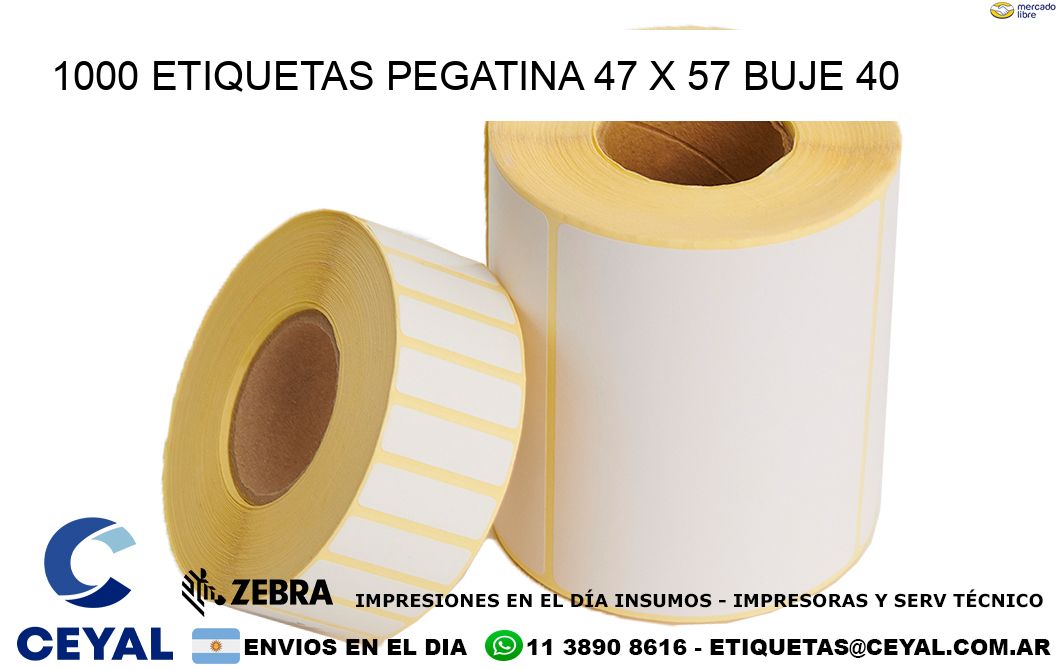 1000 ETIQUETAS PEGATINA 47 x 57 buje 40