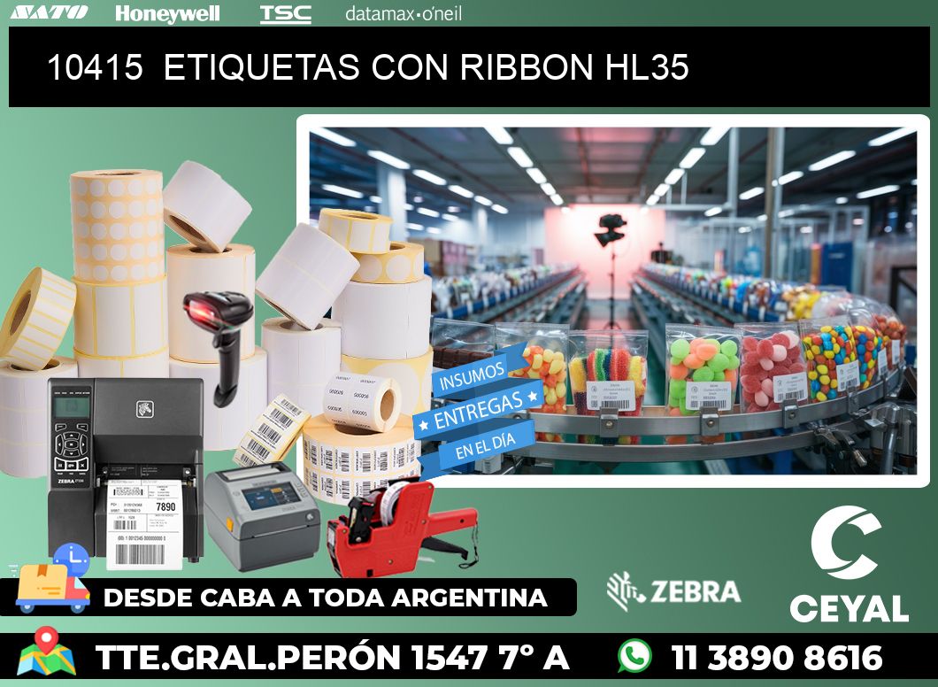 10415  ETIQUETAS CON RIBBON HL35