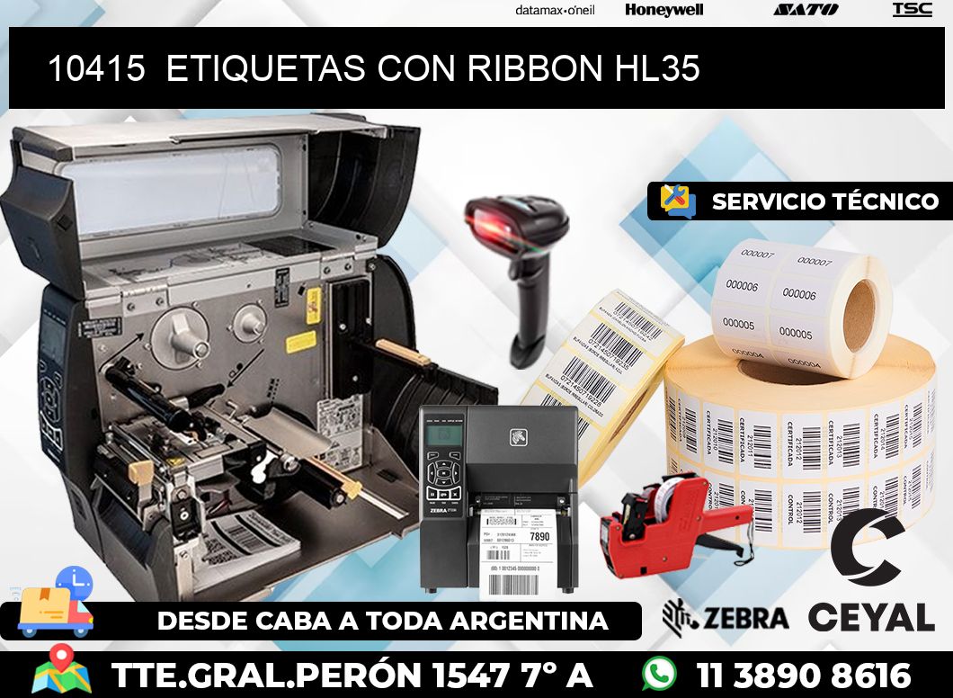 10415  ETIQUETAS CON RIBBON HL35