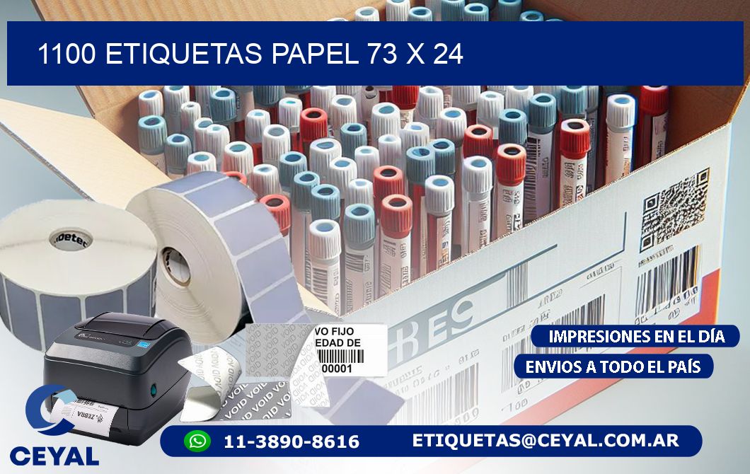 1100 ETIQUETAS PAPEL 73 x 24