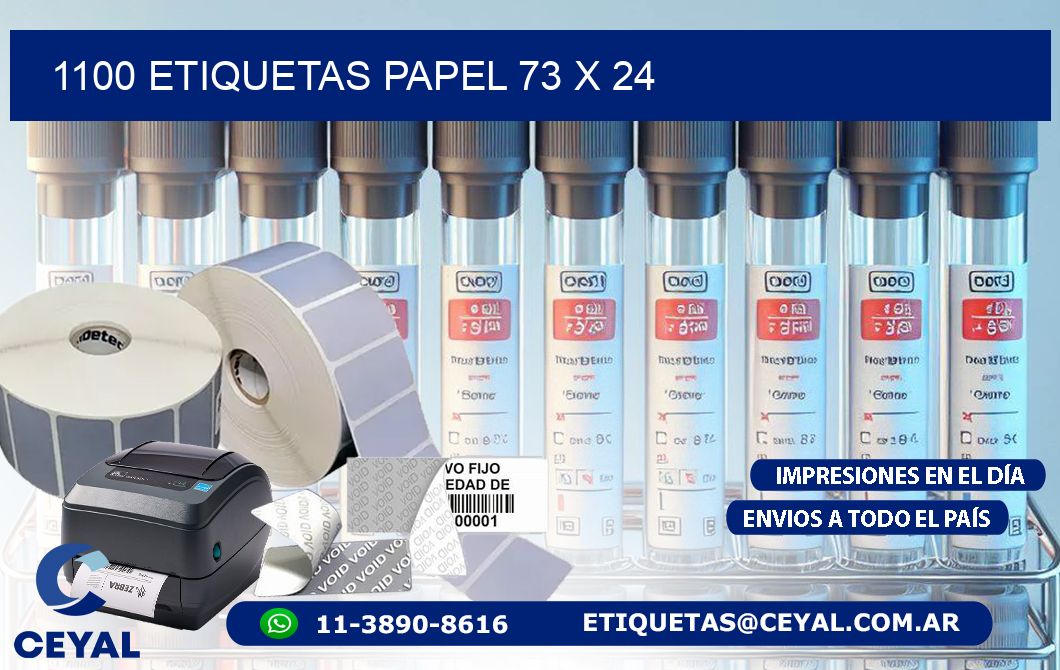 1100 ETIQUETAS PAPEL 73 x 24