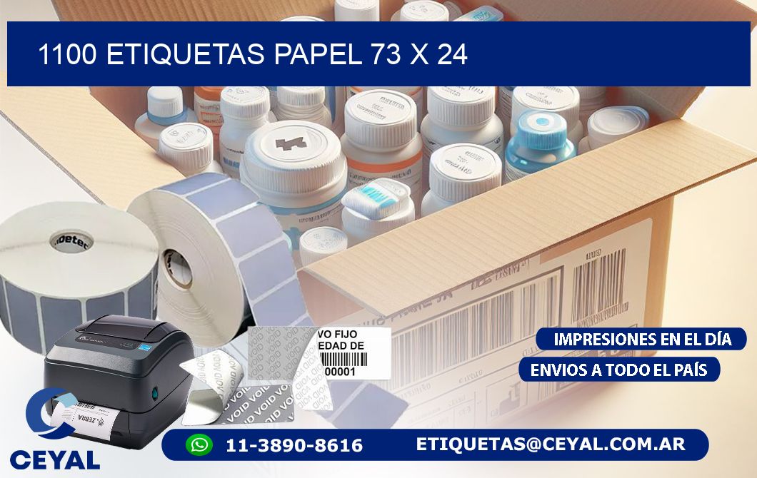 1100 ETIQUETAS PAPEL 73 x 24