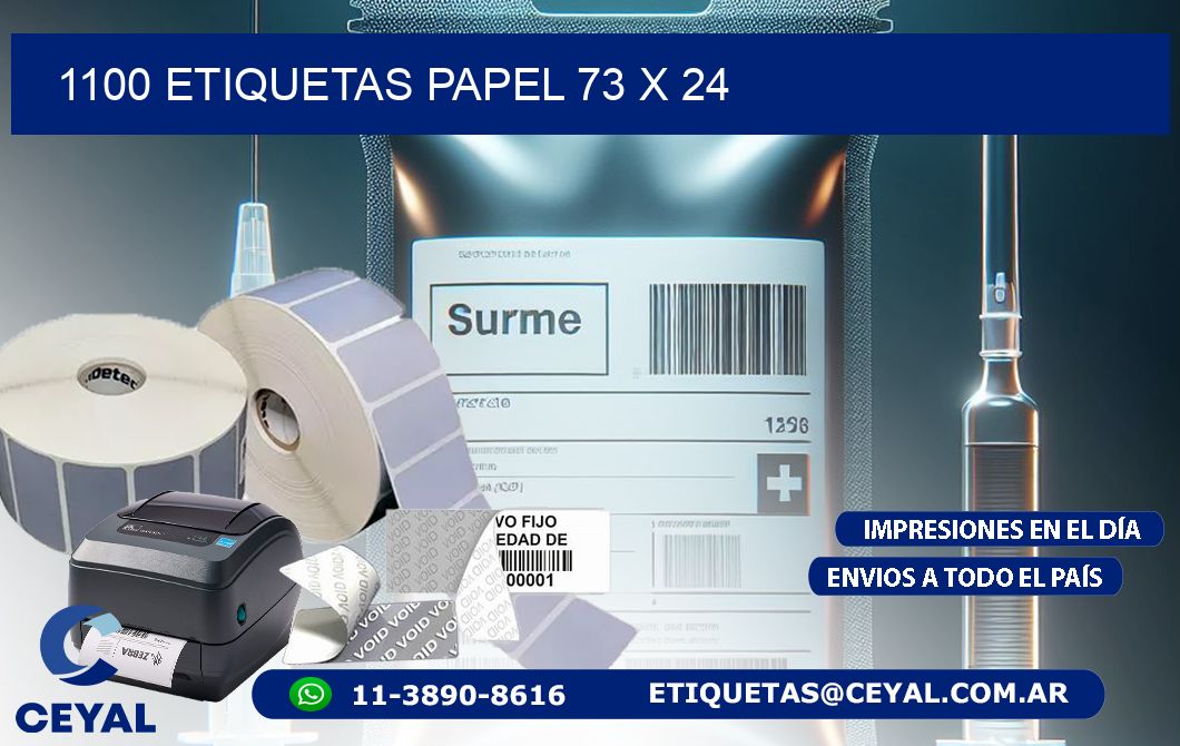 1100 ETIQUETAS PAPEL 73 x 24