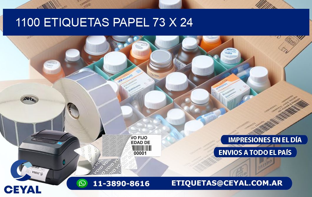 1100 ETIQUETAS PAPEL 73 x 24