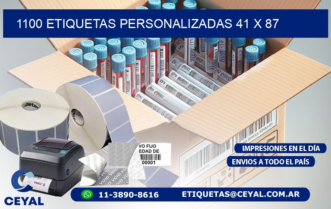 1100 ETIQUETAS PERSONALIZADAS 41 x 87