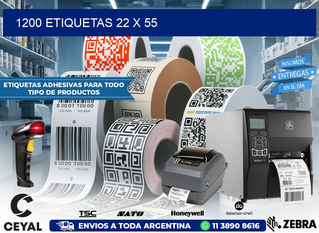 1200 ETIQUETAS 22 x 55
