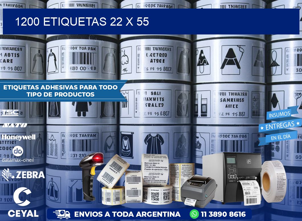 1200 ETIQUETAS 22 x 55