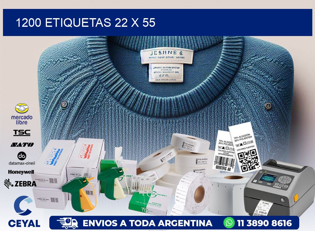 1200 ETIQUETAS 22 x 55