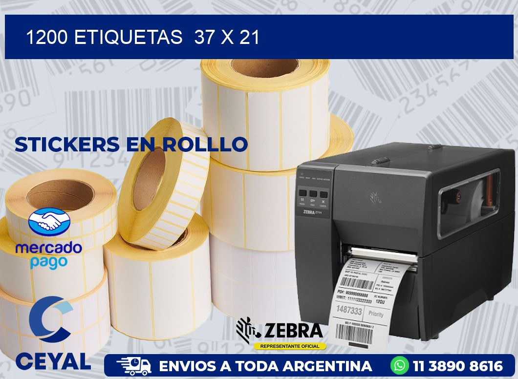 1200 ETIQUETAS  37 x 21