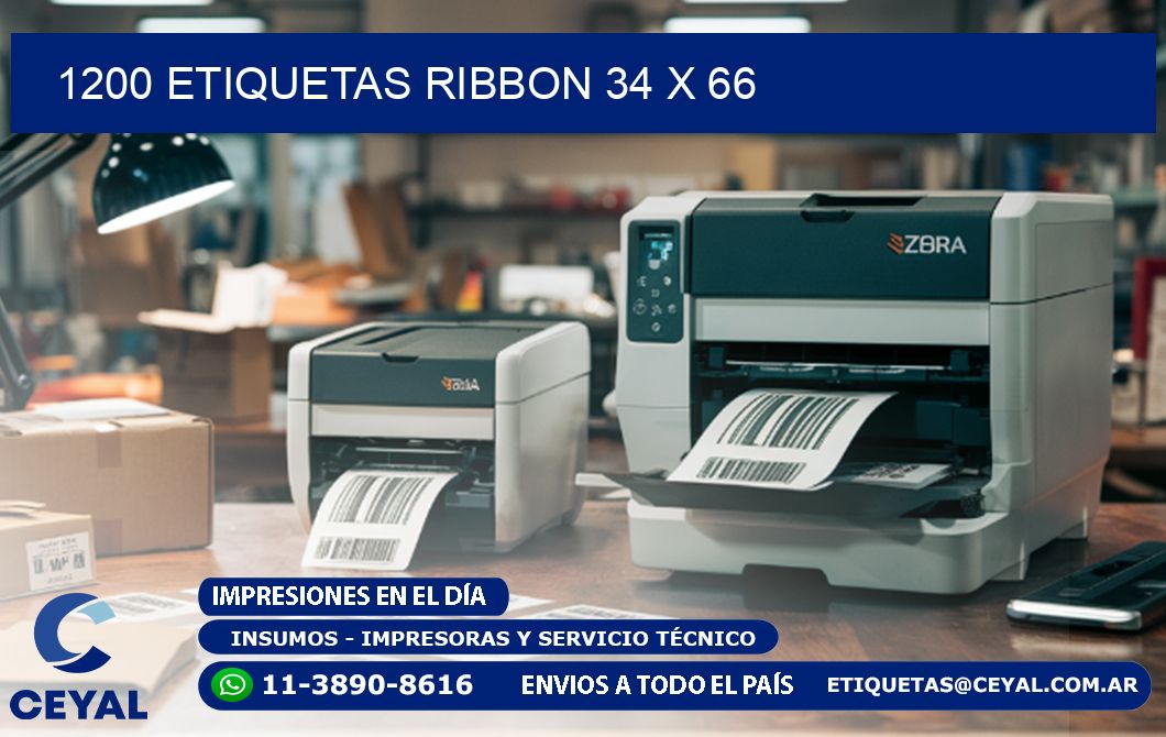 1200 ETIQUETAS RIBBON 34 x 66