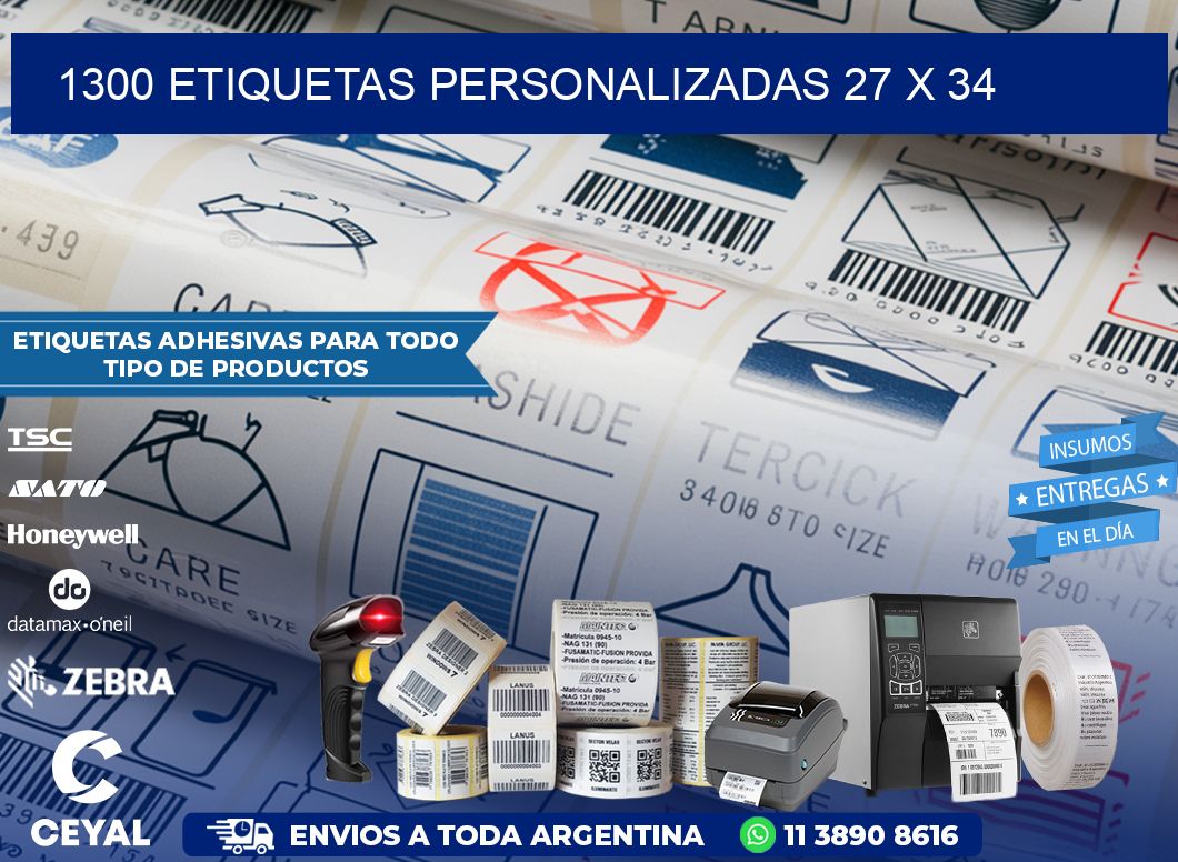 1300 ETIQUETAS PERSONALIZADAS 27 x 34