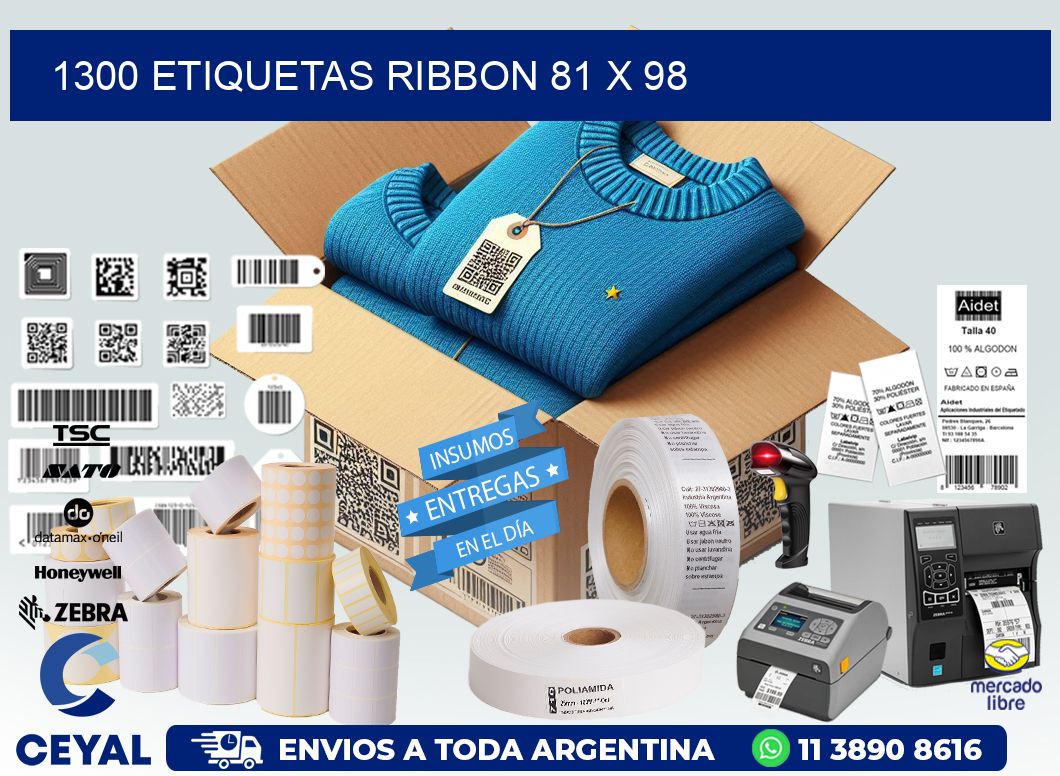 1300 ETIQUETAS RIBBON 81 x 98