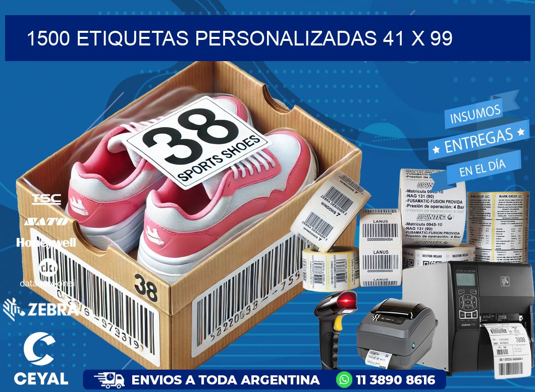 1500 ETIQUETAS PERSONALIZADAS 41 x 99