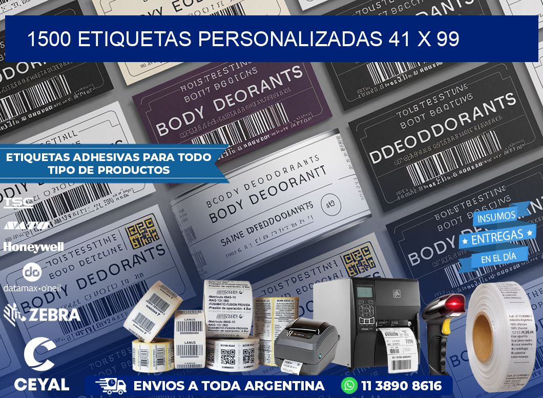 1500 ETIQUETAS PERSONALIZADAS 41 x 99