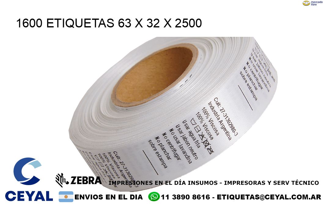 1600 ETIQUETAS 63 x 32 x 2500