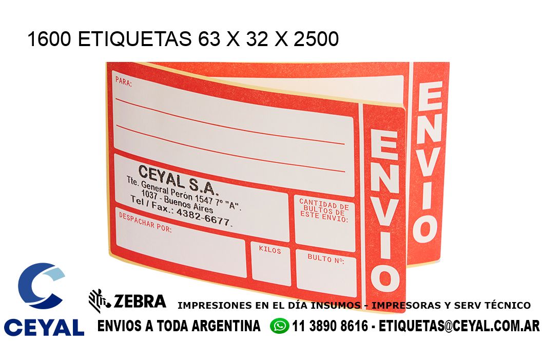 1600 ETIQUETAS 63 x 32 x 2500