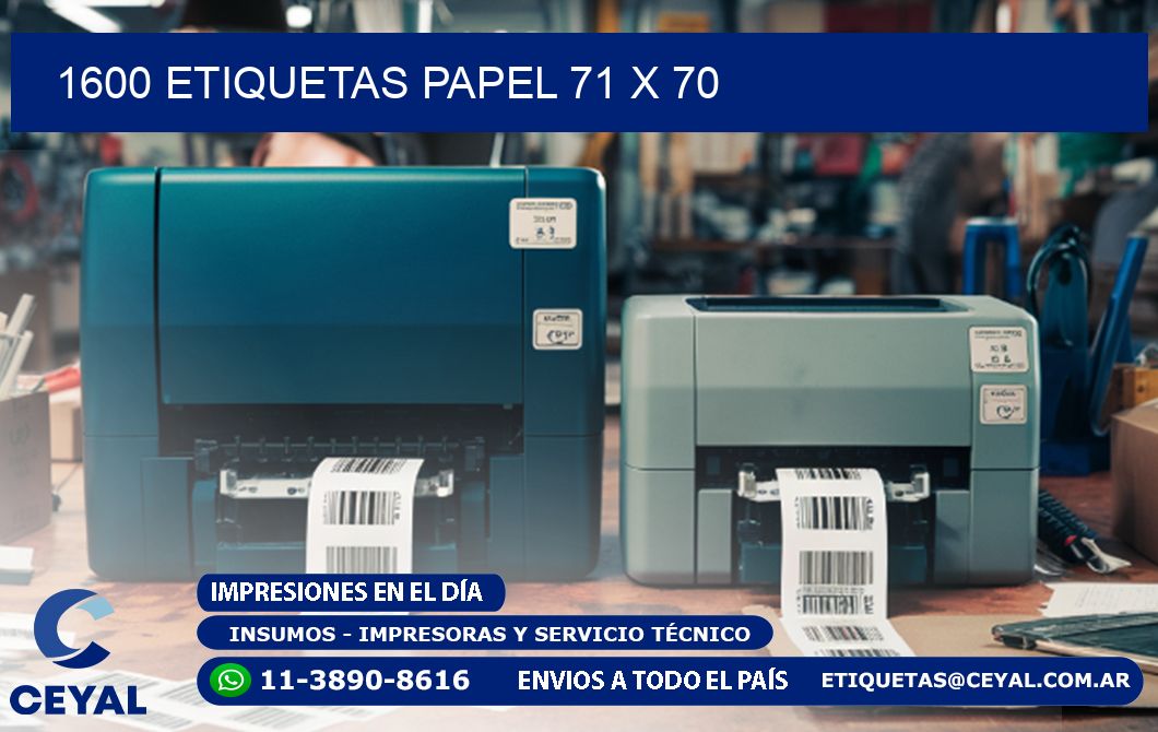 1600 ETIQUETAS PAPEL 71 x 70
