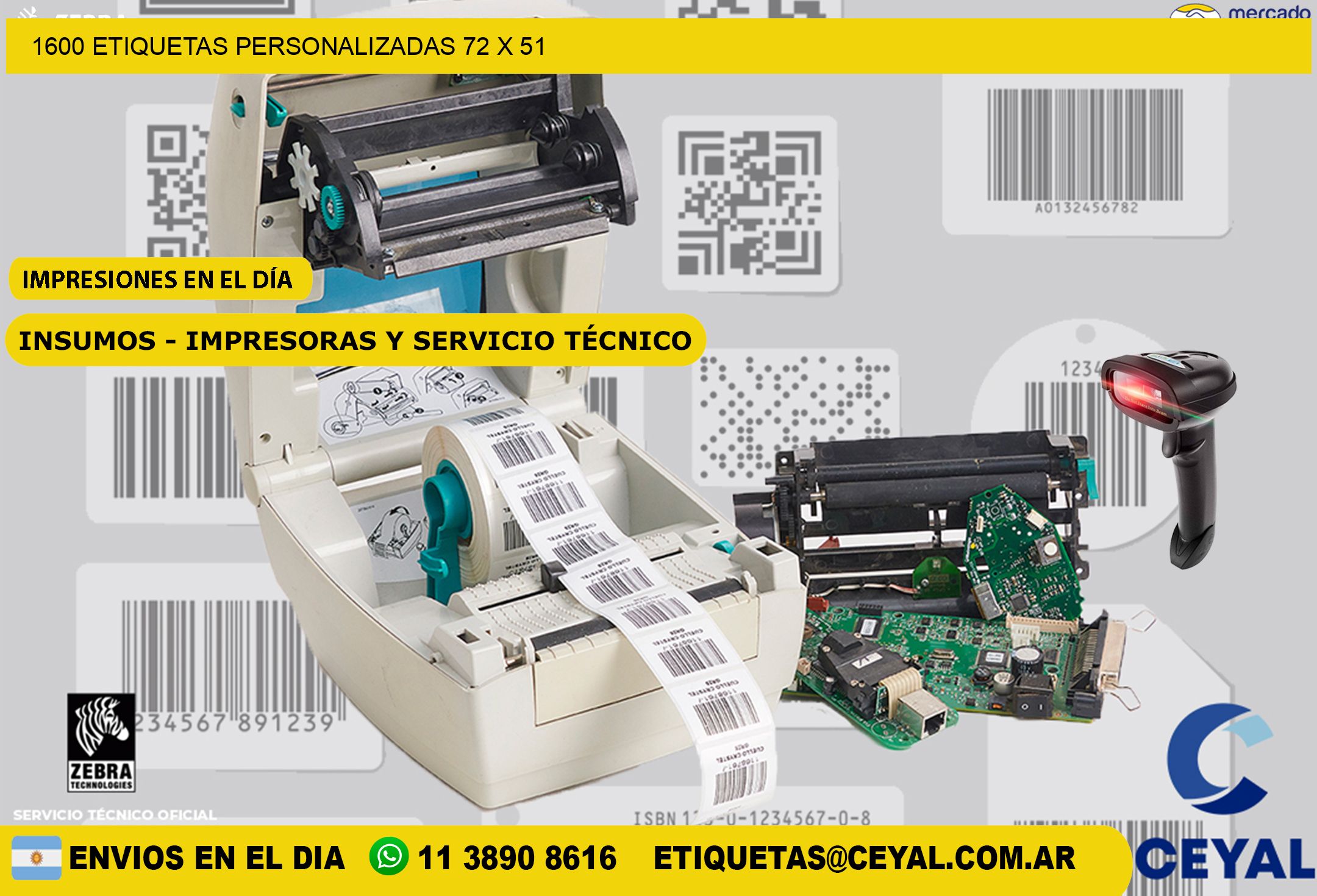 1600 ETIQUETAS PERSONALIZADAS 72 x 51