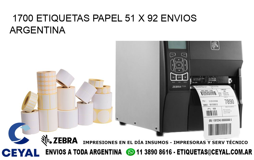 1700 ETIQUETAS PAPEL 51 x 92 ENVIOS ARGENTINA