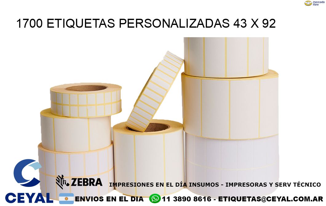 1700 ETIQUETAS PERSONALIZADAS 43 x 92
