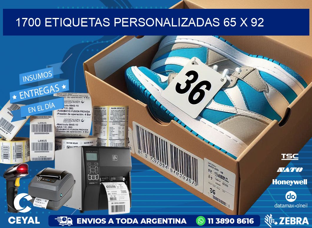 1700 ETIQUETAS PERSONALIZADAS 65 x 92