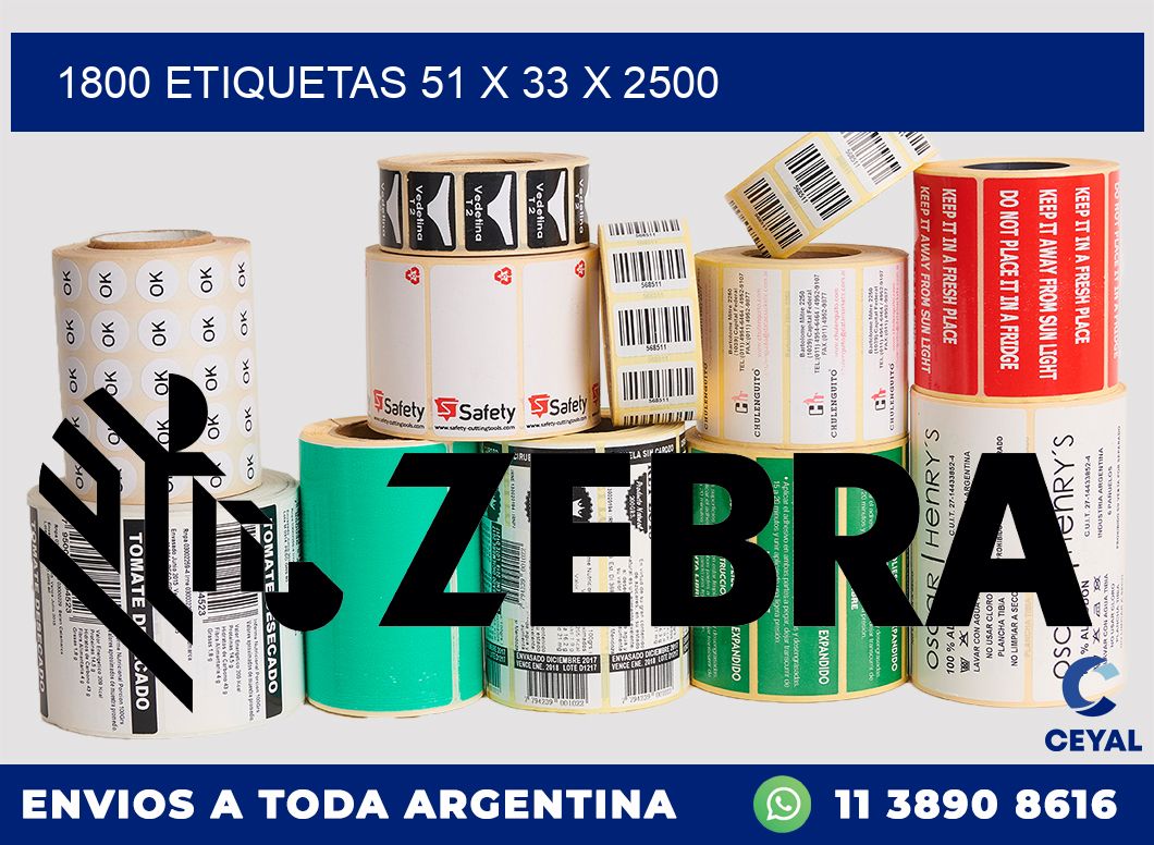 1800 ETIQUETAS 51 x 33 x 2500