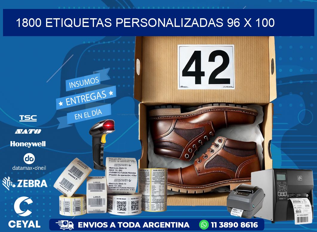 1800 ETIQUETAS PERSONALIZADAS 96 x 100
