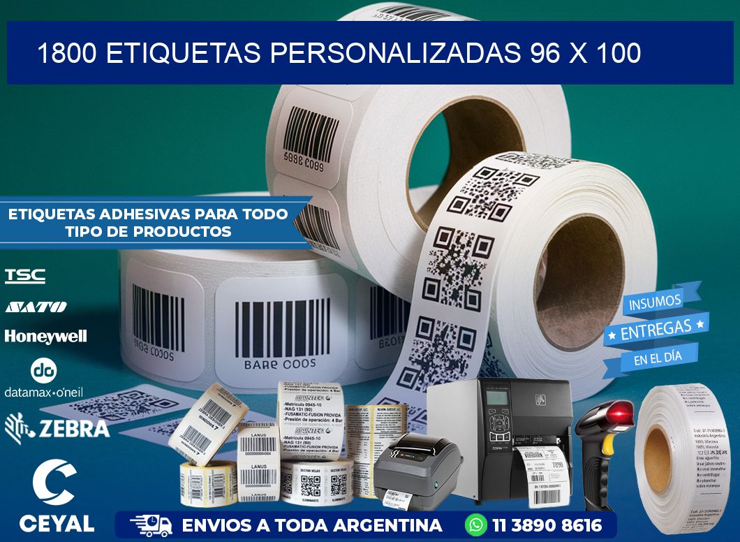 1800 ETIQUETAS PERSONALIZADAS 96 x 100