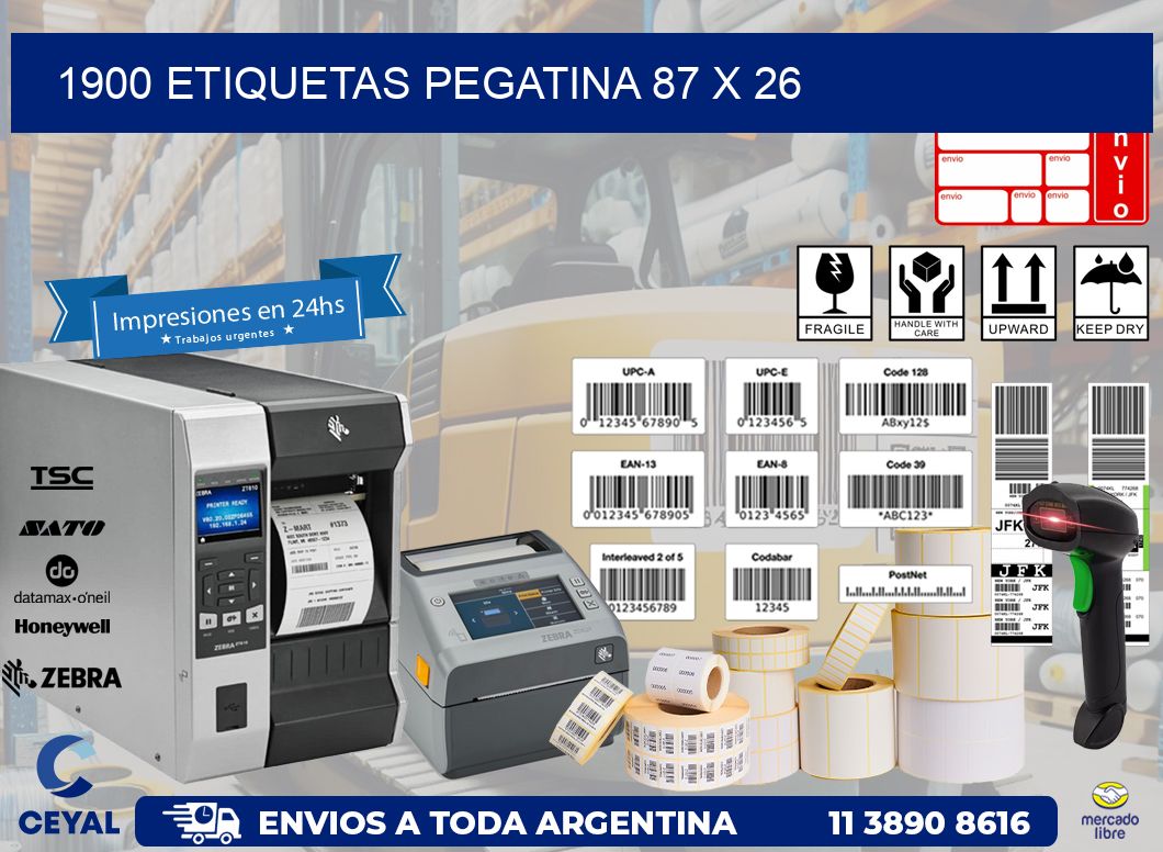 1900 ETIQUETAS PEGATINA 87 x 26