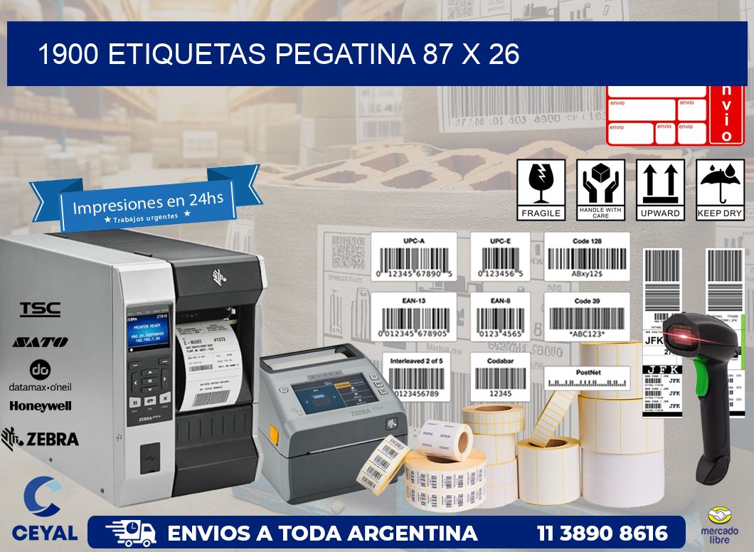 1900 ETIQUETAS PEGATINA 87 x 26