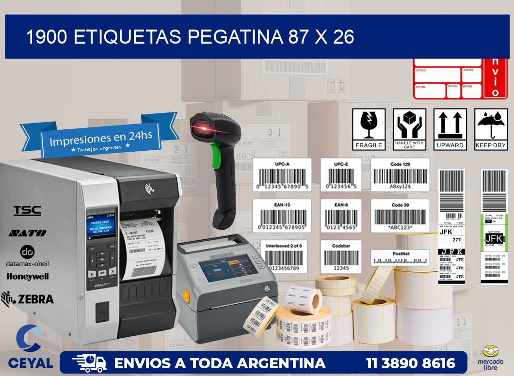 1900 ETIQUETAS PEGATINA 87 x 26