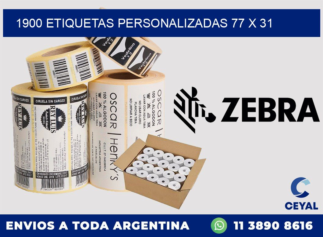 1900 ETIQUETAS PERSONALIZADAS 77 x 31