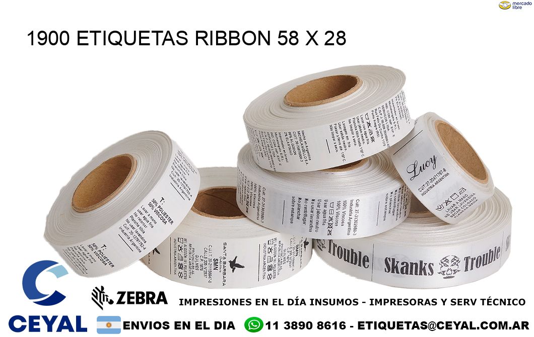 1900 ETIQUETAS RIBBON 58 x 28