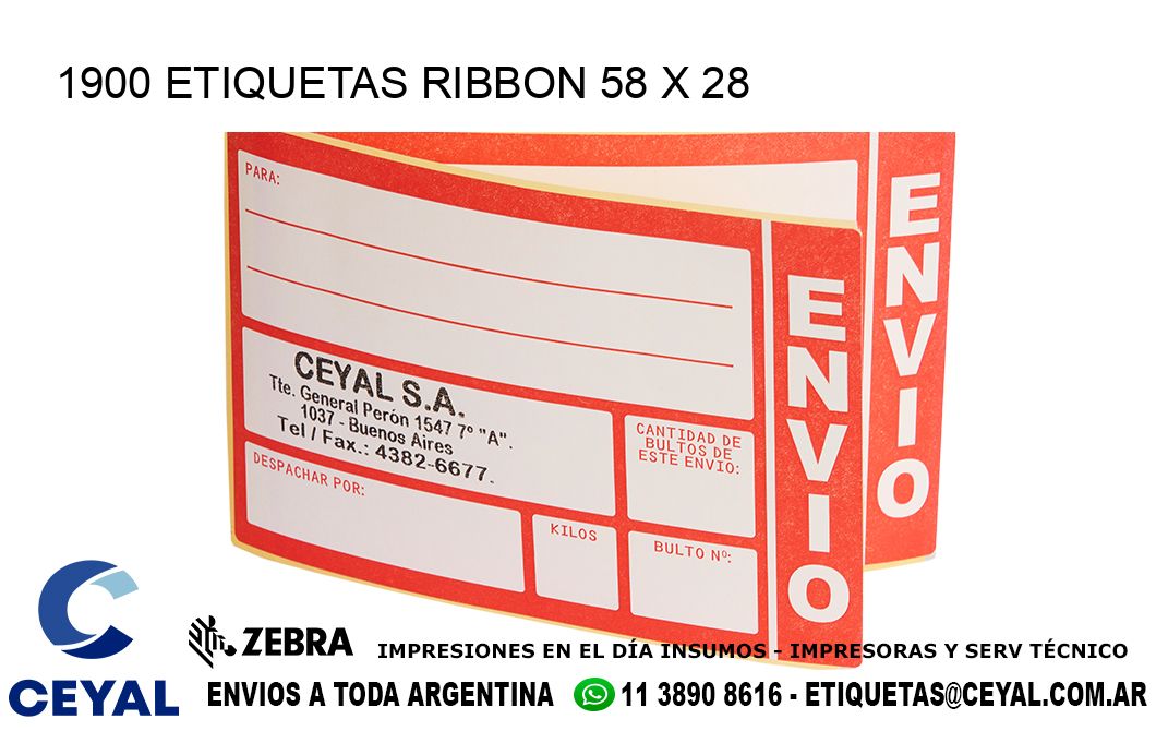 1900 ETIQUETAS RIBBON 58 x 28
