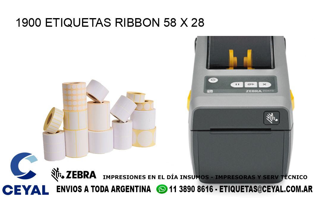 1900 ETIQUETAS RIBBON 58 x 28