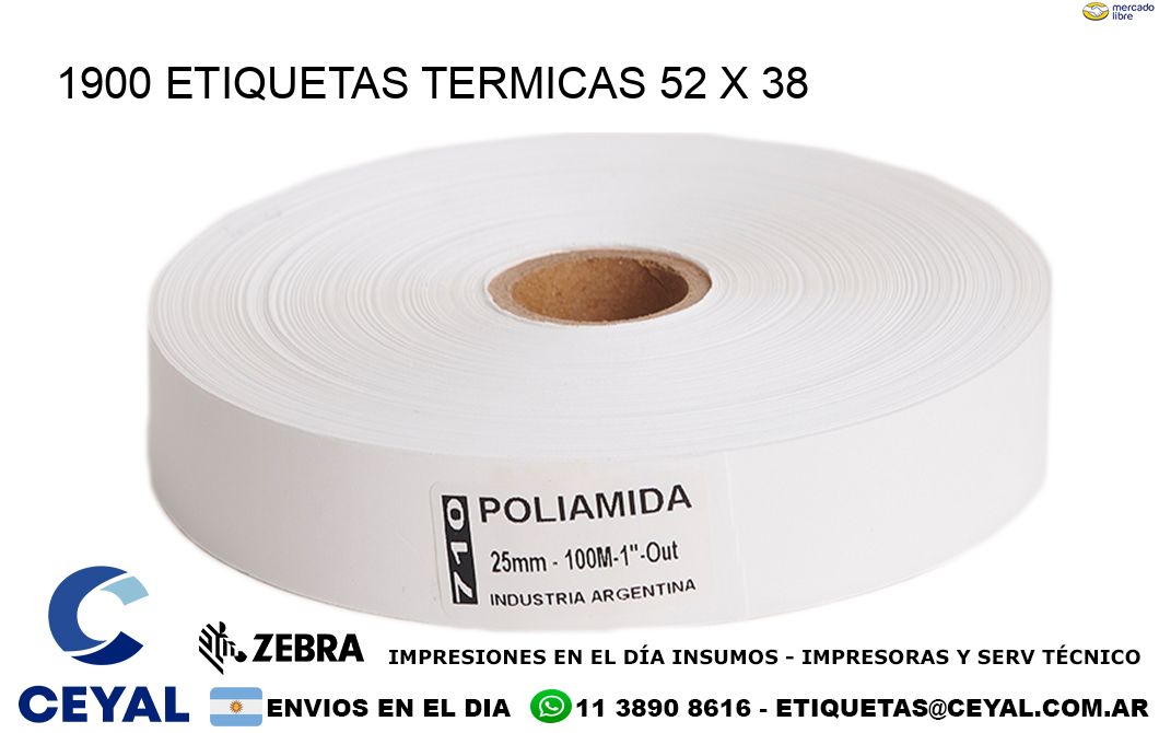 1900 ETIQUETAS TERMICAS 52 x 38