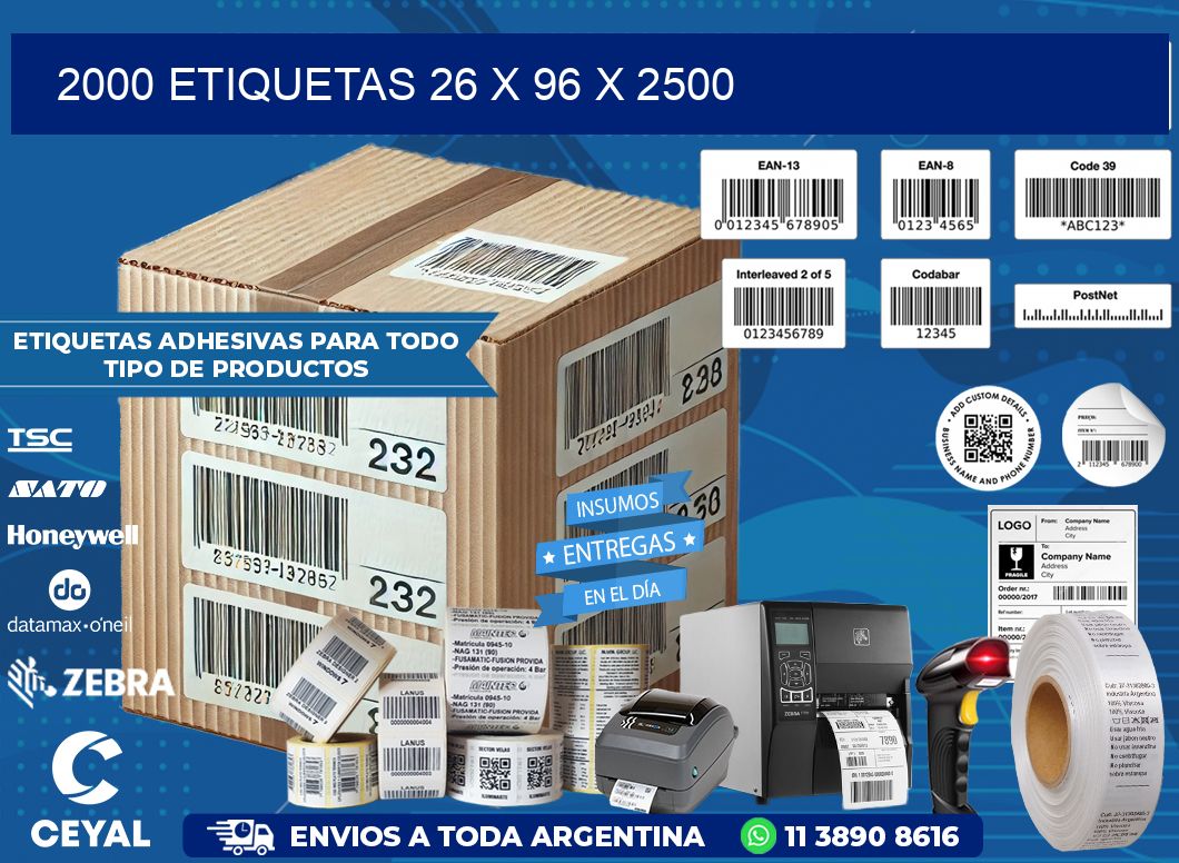 2000 ETIQUETAS 26 x 96 x 2500