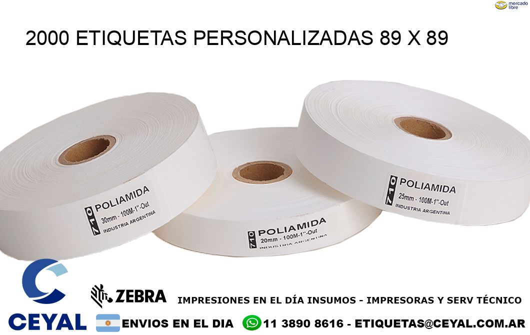 2000 ETIQUETAS PERSONALIZADAS 89 x 89