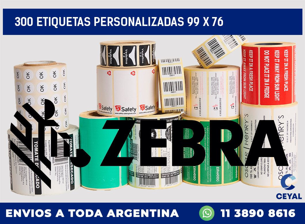 300 ETIQUETAS PERSONALIZADAS 99 x 76