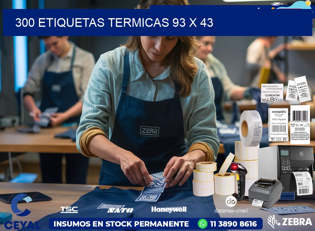300 ETIQUETAS TERMICAS 93 x 43